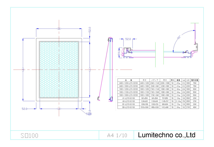 LEDライトパネル屋外用SO100型 LEDライトパネル屋外用SO100型