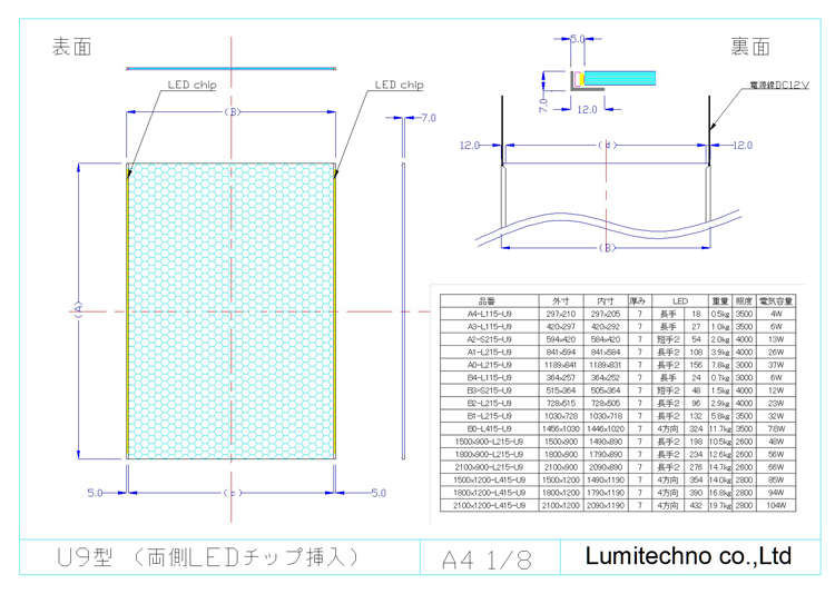 LEDライトシートU9 LEDライトシートU9